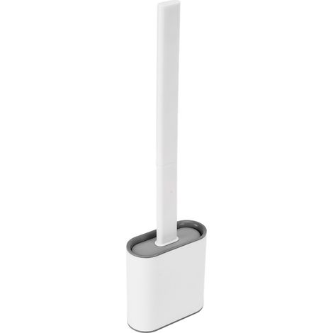 Brosse de toilette avec manche carré détachable, brosse de nettoyage des recoins de salle de bain et boîte de récupération des condensats, blanche (1/5)