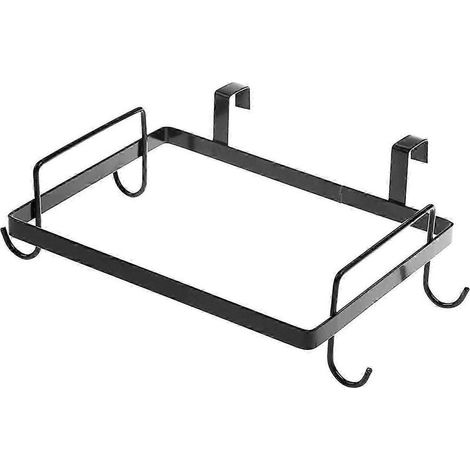 Support de sac poubelle suspendu robuste pour cuisine, maison, jardin, salon et salle de bain - Noir, fixation murale, pièce unique (1/5)