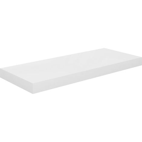 Étagère murale，Étagère flottante Blanc brillant 60x23,5x3,8 cm MDF CFW52057 (1/5)