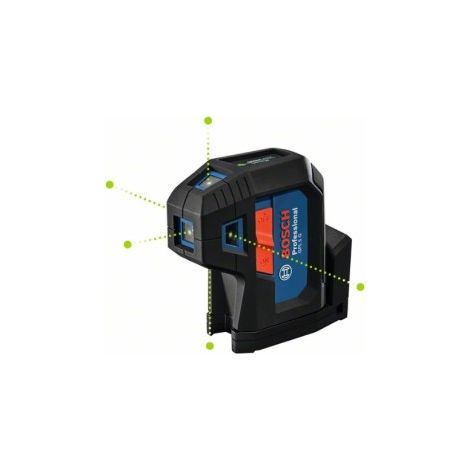 Bosch Professional - Láser de 5 puntos GPL 5 G (láser verde, alcance: hasta 30 m, estuche)