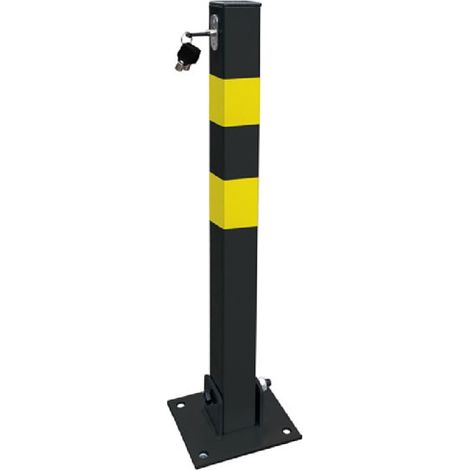 Poteau anti-stationnement - Carré - Jaune / noir