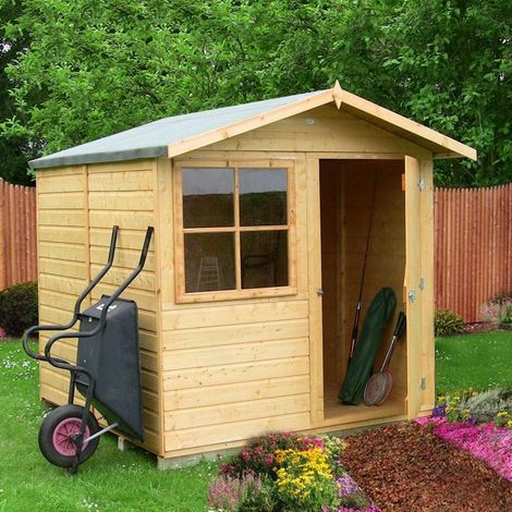 Abri Single Door Tongue and Groove Garden Shed Workshop Approx 7 x 7 Feet (1/3)