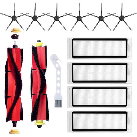 Accessoires de Rechange pour aspirateur Xiaomi Roborock S5 Max S50 S51 S55 S6 S6 MaxS60 S65,2 brosses principales, 6 brosses latrales,4 filtres (1/5)