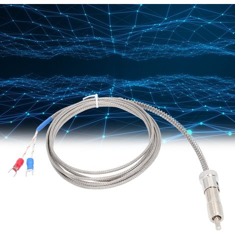 Capteur de température thermocouple type K 0‑400℃ avec sonde à ressort de compression et filetage M12, câble 2m (1/5)
