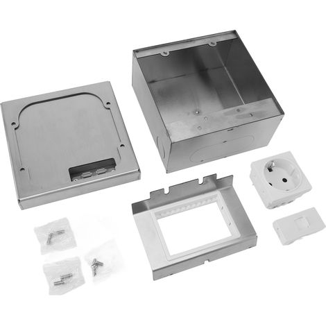 Ortviai Prise de sol encastrée en acier inoxydable IP44, étanche, design discret pour sols et plans de travail (1/5)