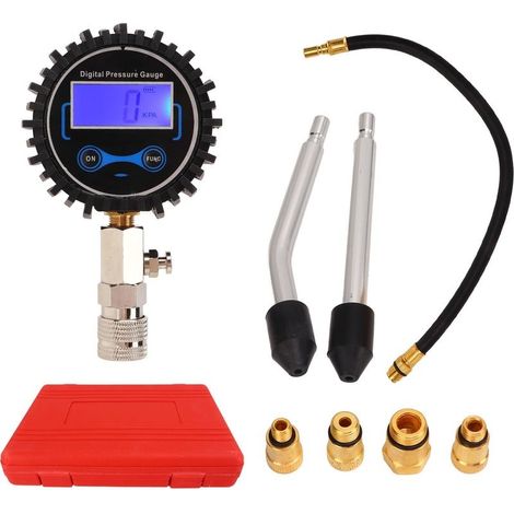 Kit of tester of Compression, screen LCD, display digital, gauge professional universal for engines to gasoline (1/5)