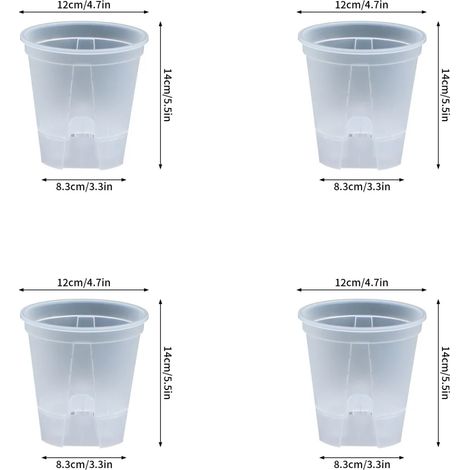 (S16, comme illustré) Pot à arrosage automatique pour orchidées, pots de fleurs transparents pour plantes, pot de jardin paresseux, pot respirant pour racines d'orchidées (1/4)