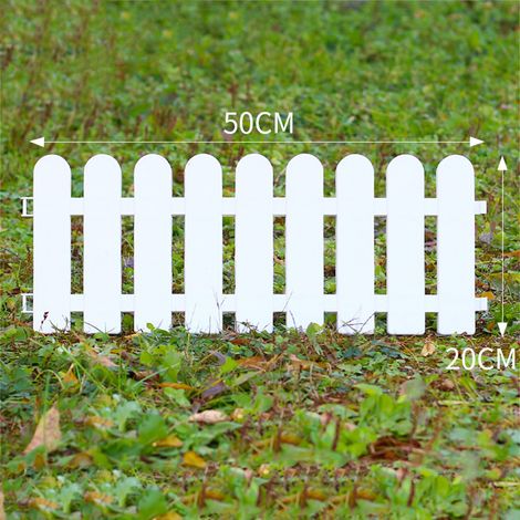 Clôture de Jardin PVC - Bordure Blanche Moderne pour Jardins et Pots de Fleurs (50x20cm, Pack de 1) (1/5)