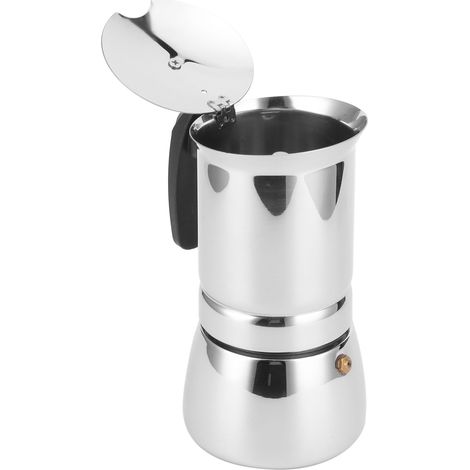 Cafetière italienne portable en acier inoxydable (Moka) pour la maison et le bureau, 6 tasses (300 ml). (1/5)