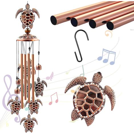 Carillon à Vent Métal Tortues, Tubes Métalliques, Jardin/Terrasse/Balcon, Décoratif Extérieur