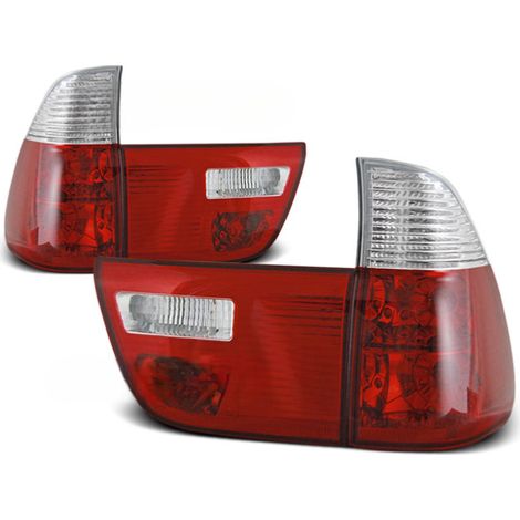 Paire de feux arriere BMW X5 E53 de 1999 a 2006 rouge blanc-27335819