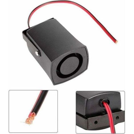 Signal de recul - Alarme de recul universelle pour voiture, 12 V, 115 dB, avertisseur sonore de recul, noir, (1/4)
