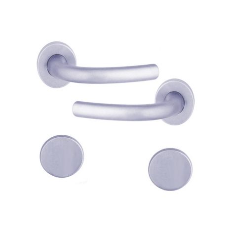 Ouvre&Déco – Poignée de porte intérieure design en Aluminium anodisé argent F1 sur rosace ronde Aveugle, KYOTO