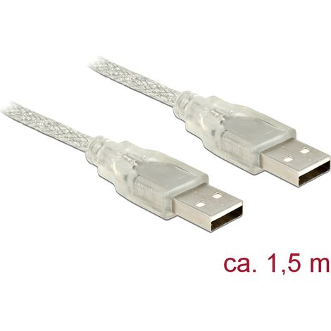 Delock cable usb 2.0 tipo-a macho usb 2.0 tipo-a macho de 1,5 m transparente
