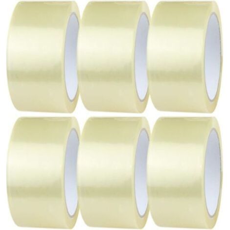 Ruban Adhésif Transparent 6 Rouleaux de 48mm x 66m Ruban Adhésif pour Colis Transparent Ruban d'Emballage pour des Boîtes. des Cartons. Déménagement