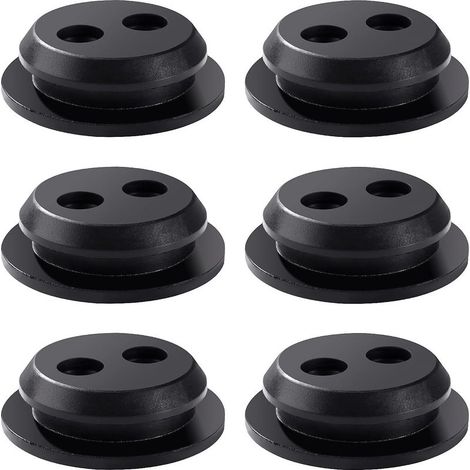 6 Pièces Réservoir de Carburant Œillets en Caoutchouc, Caoutchouc Douille Joint de Réservoir 2 Trous, pour Débroussailleuse, Débroussailleuse, Souffleur