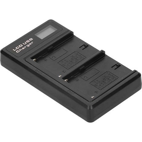 Chargeur double pour batterie au lithium avec écran LCD et base de chargement USB pour NPF550 (1/5)