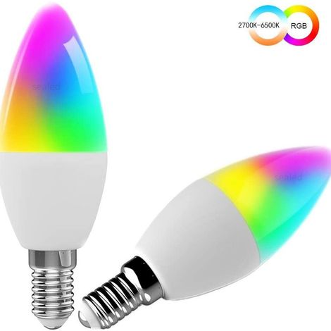 Ampoule Bougie Intelligente Tuya WiFi E14 9W, LED RGBCW Dimmable, Compatible Alexa Google Home, 85-265V (1/5)