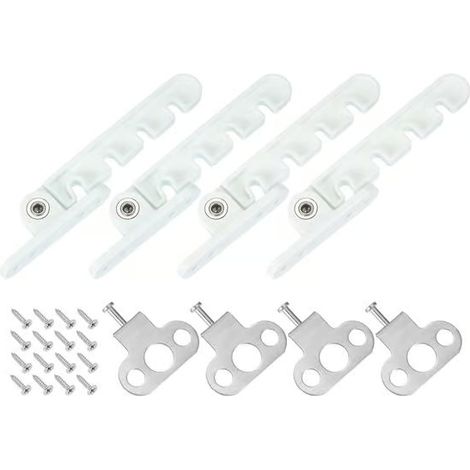 Lot de 4 butées de fenêtre avec mécanisme de verrouillage, butées de sécurité pour fenêtres oscillo-battantes, largeur d'ouverture réglable (1/5)