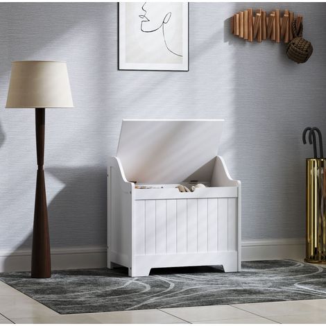 meuble rangement coffre 60x38x56 bois blanc OKMYHOME (1/5)