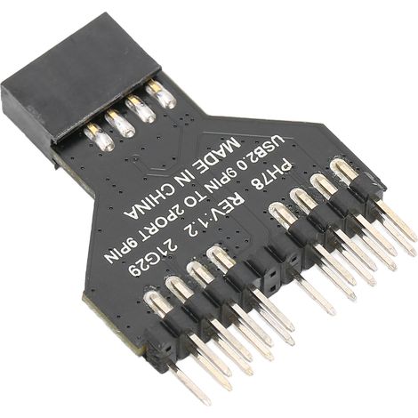 Adaptateur Convertisseur USB 2.0 9 broches vers 2 connecteurs 9 broches, ventilateur RGB avec éclairage LED (1/5)
