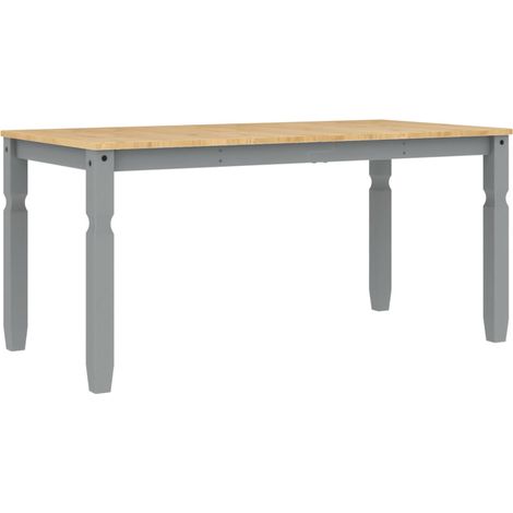 Table de salle à manger,Table à manger Corona gris 160x80x75 cm bois massif de pin CFW88708 (1/5)