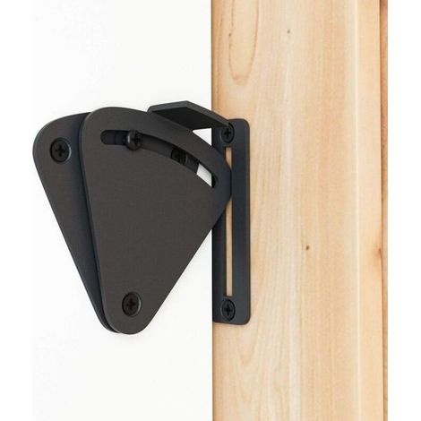 Loquet de porte de grange à verrouillage sécurisé, noir, pour portes coulissantes et escamotables, garage, hangar et portails (1/4)