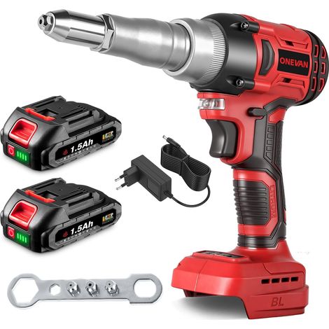Battery Riveter with 2 Batteries, Brushless Rivet Gun (1/5)