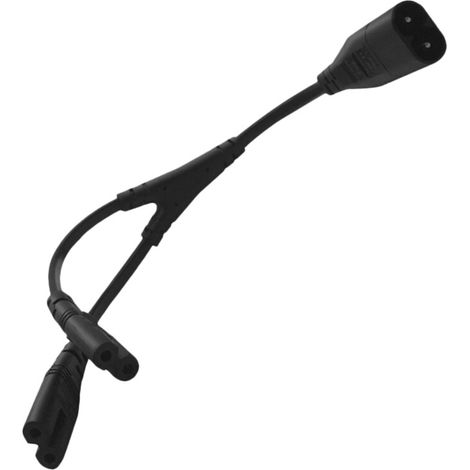 Geeignet für Y-förmige Netzkabel, IEC320 C8 auf 2x C7, IEC-Achterkabel, 1 Stecker, 2 Buchsen, 1 Eingangs-/Ausgangsschnittstelle.
