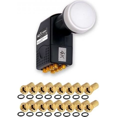 BEST HD808S LNB Octo 0,1dB Tête parabole 8 sorties Gold edition + 16 FICHES F