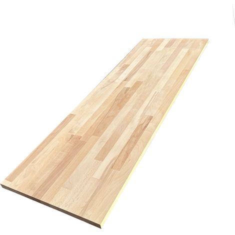 Tablette Hêtre Massif Lamellé Collé Abouté, L.120 cm x l.30 cm, Ep.18 mm (1/5)