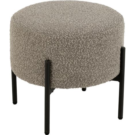 Tabouret en Tissu Bouclé "Aldo" 44cm Gris