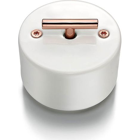 FONTINI Va-et-vient métal cuivre brillant porcelaine blanche DO