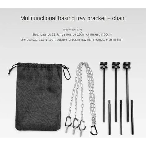 Gril trépied vertical détachable, support de barbecue en alliage d'aluminium, plancha de cuisson extérieure portable (1/5)