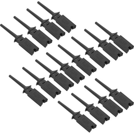 Lot de 20 crochets plats de test précis, pinces à circuit en cuivre pur, accessoires élastiques noirs pour fixation de test. (1/5)