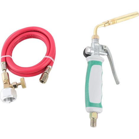 Bec à souder polyvalent gaz MAPP propane avec tuyau 1.6m déclenchement poignée tube laiton portable ceinture (1/5)