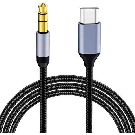 Câble USB C vers jack 3,5 mm, Type C 3,5mm Mâle Stéréo Adaptateur Audio Voiture compatible avec S22/S21+/Ultra, P40/P30, 9/8, iPad, OnePad lus(1 m) (1/5)