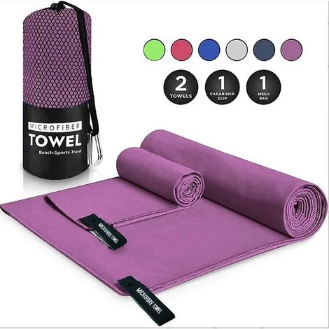 serviette Microfibre Tailles Compacte, Ultra-lgre Et Rapidement Sche La Serviette De Sport Et Serviette Voyage Parfaite (1/4)