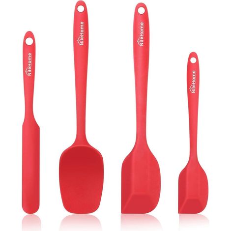 Silikonspatel-Set 4tlg. hitzebeständig BPA-frei Rot