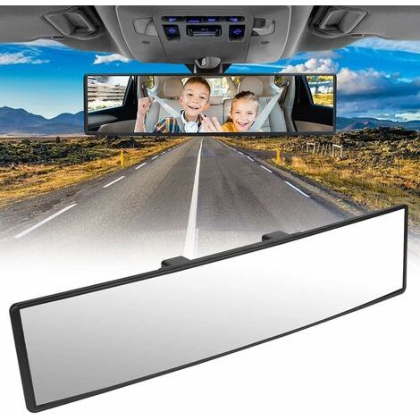 Rétroviseur de Voiture, Intérieur de Voiture Universel Rétroviseur Remplacement Panoramique, Grand Angle Rétroviseur Miroir Auto Intérieur Voiture Anti-éblouissement Vue Arrière Miroir 310x75mm (1/5)