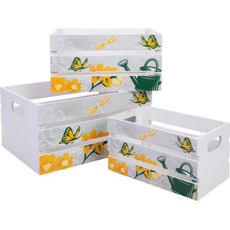 Cajones de madera impresos set 3 pzas 36x26x18h-31x21x16h-26x16x14h cm (1/5)