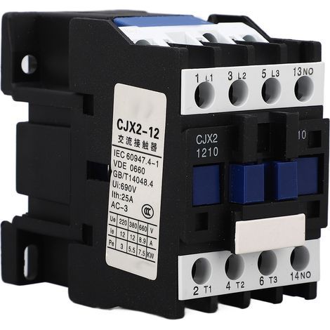 3-poliger Wechselstromschütz, Silberkontakt, hochempfindlicher Elektromotor, DIN-Schienenmontage, normalerweise offen, 36 V AC, 12 A (1/5)