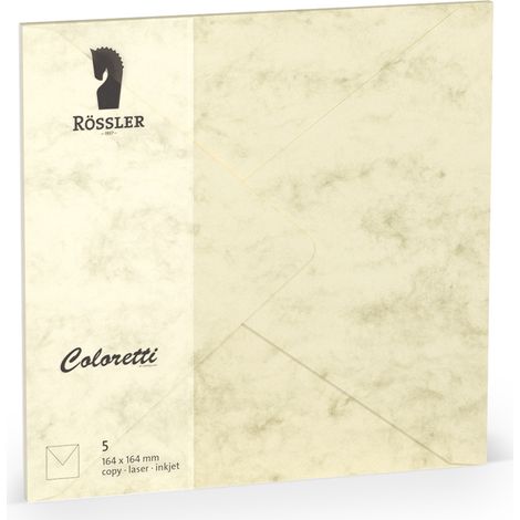 Busta grande quadrata coloretti 5 pezzi marmo crema