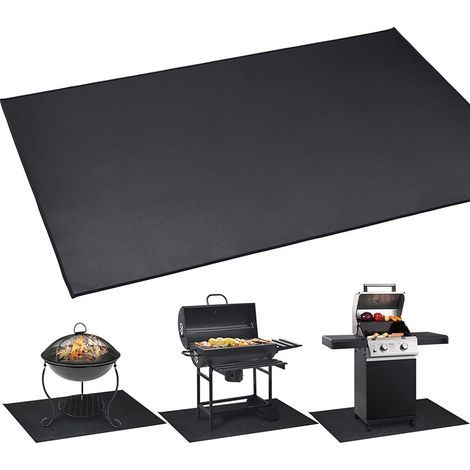 Alfombrilla ignífuga plegable, escudo térmico y protector contra chispas para barbacoas, chimeneas y estufas de leña. Protege suelos, patios y césped de quemaduras y brasas. - 76 x 122 cm (30 x 48 pul (1/5)