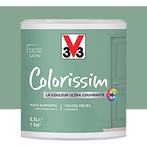 Peinture Multi-supports V33 Colorissim Satin Cactus 0,5 L (1/4)