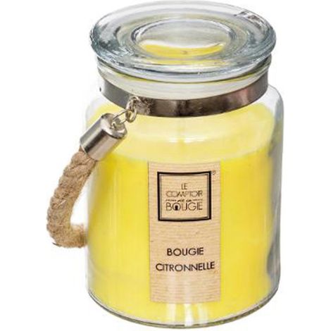 Bougie Parfumée en Verre "Corde" 500g Citronnelle