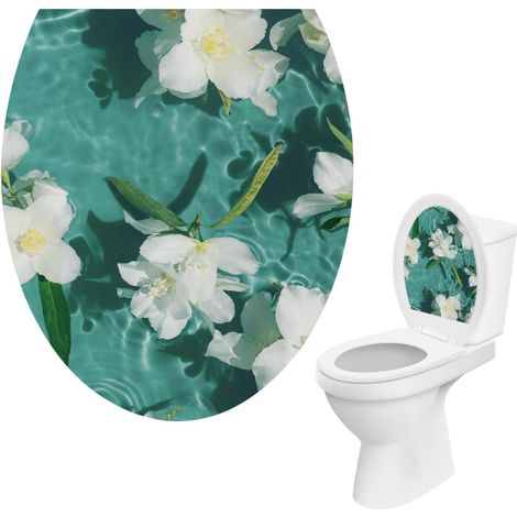 WC-Sitzaufkleber – Blumenform, wasserfestes und langlebiges Marine-Vinyl, Badezimmerdekoration