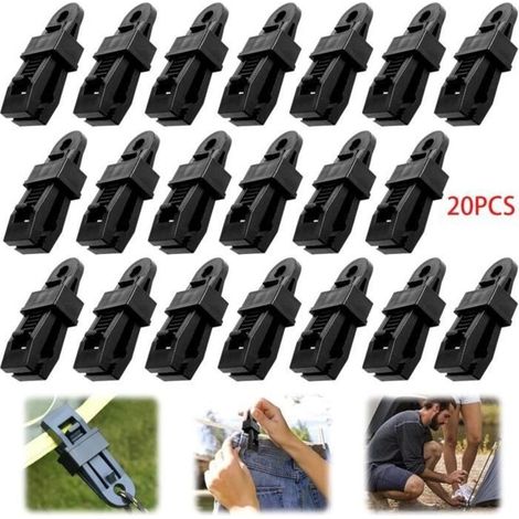 Tarp clips, adjustable tarp clips, locking clips, tarp supports, tension clips, for camping, tents, awnings, outdoor use (1/4)