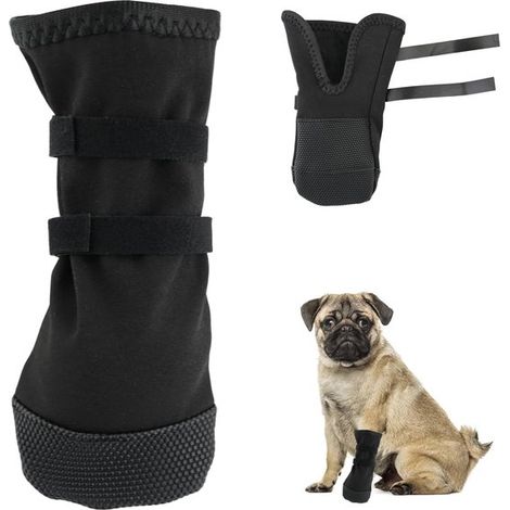 Scarpe per cani, protezione per le zampe per uso esterno, calzini per cani, antiscivolo e a prova di leccamento, scarpe anti-leccamento per cani, per cani di taglia grande, per uso interno ed esterno. (1/4)
