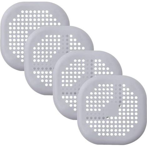 Lot de 4 bondes d'évier en silicone avec ventouse pour ramasse-cheveux - Dispositif anti-blocage pour cuisine et salle de bain (1/4)